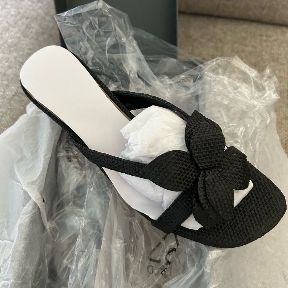 NWT Ann Taylor Black Bow Women's Sandals